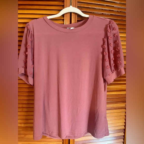 Elegant Mauve Short Sleeve Women's Top - Picture 1 of 4